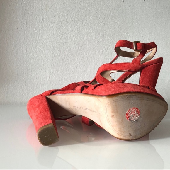 Zara Collection Blood Orange Platform Heels - Picture 7 of 9